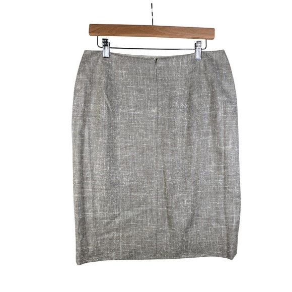 Escada New Wool/Silk Blend Pencil Skirt size 42 Beige - Picture 6 of 8